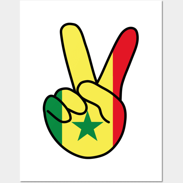 Senegal Flag V Sign Wall Art by DiegoCarvalho